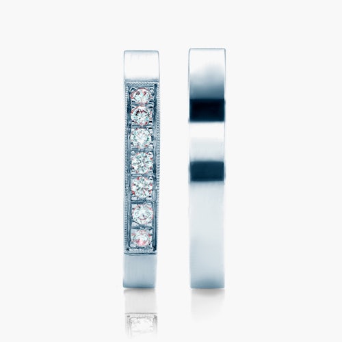 Obrączki ślubne: białe złoto, płaskie, 3 mm